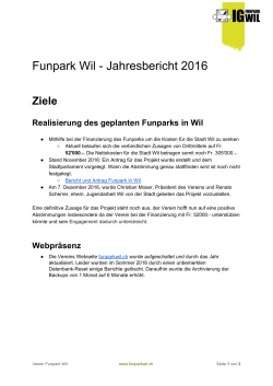 Funpark Wil - Jahresbericht 2016