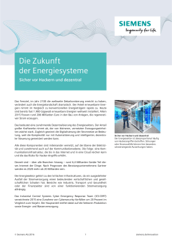 Factsheet: Die Zukunft der Energiesysteme - Sicher vor