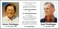 Josef Heidegger Maria Heidegger