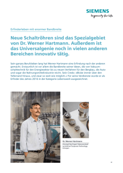 Dr. Werner Hartmann: Erfinderleben mit enormer