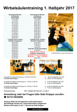 Info-Flyer Wirbelsäulentraining Gabi Knipper