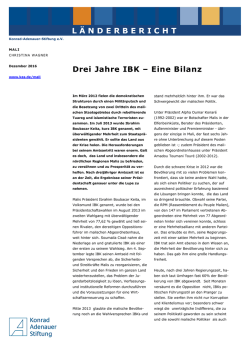 Drei Jahre IBK - eine Bilanz - Konrad-Adenauer