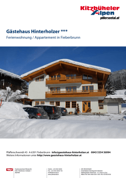 Gästehaus Hinterholzer in Fieberbrunn