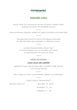 Dezember Menu