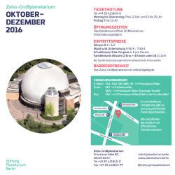 Programm Okt–Dez 2016 - Stiftung Planetarium Berlin