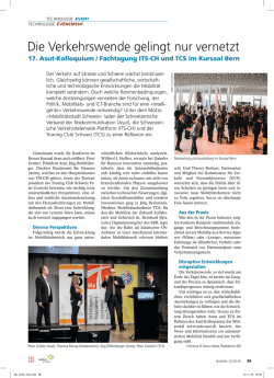 Die Verkehrswende gelingt nur vernetzt - bulletin
