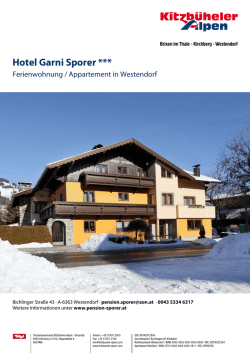 Hotel Garni Sporer in Westendorf