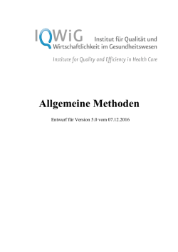 IQWiG - Methoden - Entwurf für Version 5