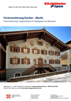 Ferienwohnung Decker - Markt in Hopfgarten im Brixental