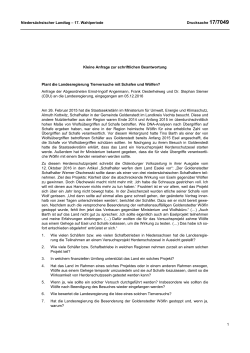 Drucksachen allgemein - Nieders&auml;chsischer Landtag