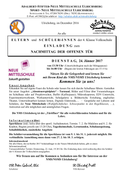 Hauptschule Ulrichsberg – Sporthauptschule - Schulen