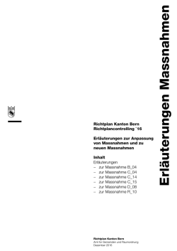 Erläuterungen Massnahmen