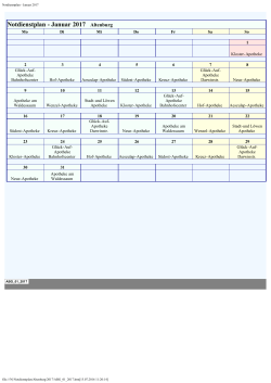 Notdienstplan - Januar 2017 - apotheken-notdienst