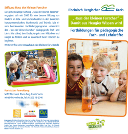 Haus der kleinen Forscher - zdi-Netzwerk MINT Rhein-Berg