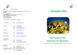 Gemeindebrief für Dezember