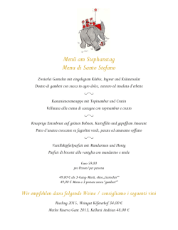 Il nostro menu per Santo Stefano