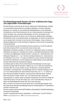 Die Rattenfängerstadt Hameln mit ihrer weltbekannten Sage und