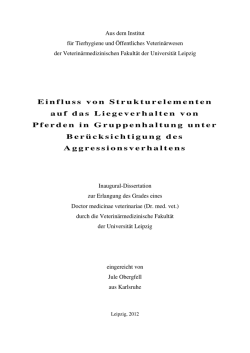 Einfluss von Strukturelementen auf das Liegeverhalten von Pferden
