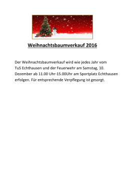 Weihnachtsbaumverkauf 2016