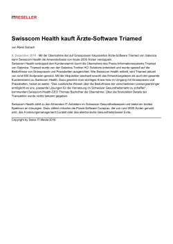 Swisscom Health kauft Ärzte-Software Triamed