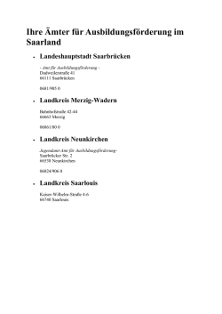 Ihre &Auml;mter f&uuml;r Ausbildungsf&ouml;rderung im Saarland