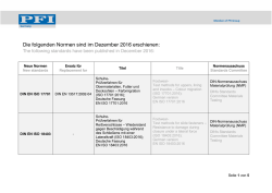 Die folgenden Normen sind im Dezember 2016 erschienen