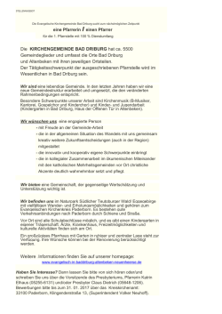 eine Pfarrerin/einen Pfarrer - Evangelischer Kirchenkreis Paderborn