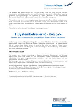 IT Systembetreuer 80 - 100% (m/w)