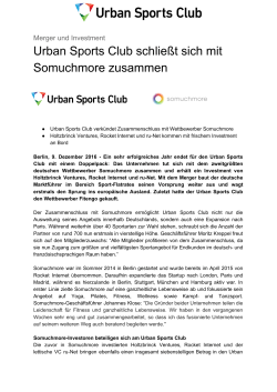 Urban Sports Club schließt sich mit Somuchmore zusammen