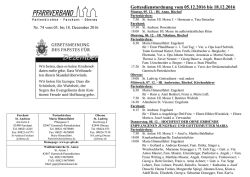 Gottesdienstordnung vom 5.12.2016 bis 18.12.2016