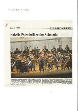 Isabelle Faust brilliert irTl Reitstadel