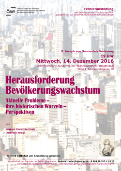 Herausforderung Bev&ouml;lkerungswachstum
