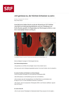 Ich geniesse es, der h&ouml;chste Schweizer zu sein&raquo; - News