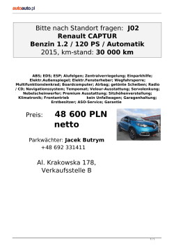 Bitte nach Standort fragen: J02 Renault CAPTUR Benzin 1.2 / 120