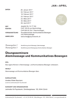 I Zur Ausschreibung - Lehrinstitut f&uuml;r Psychotonik
