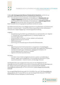 Stellenausschreibung - Kirchengemeinde Ottensen