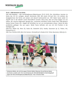HSG Schr&ouml;ttinghausen-Babenhausen 25:15 (14:5).