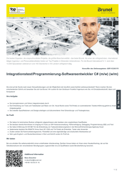 Integrationstest/Programmierung-Softwareentwickler C# (m/w)