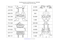 Streifenpuzzles im Zahlenraum bis 1 000 000