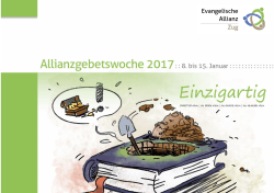 Allianzgebetsabende 9. bis 13. Januar 2017
