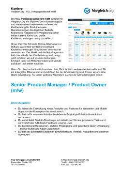 Senior Product Manager / Product Owner (m/w)
