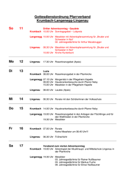 Gottesdienstordnung Pfarrverband Krumbach-Langenegg