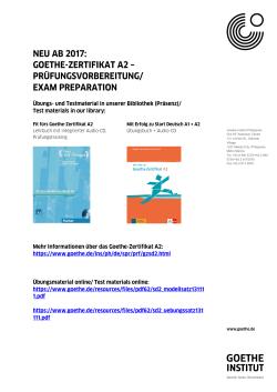 goethe-zertifikat a2 - Goethe