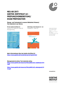 goethe-zertifikat a2 - Goethe