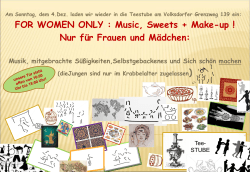 FOR WOMEN ONLY : Music, Sweets + Make-up