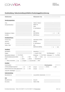 Krankmeldung / Geburtenmeldung Krankentaggeld