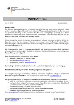 MERKBLATT: Pass - Deutsche Botschaft Tiflis