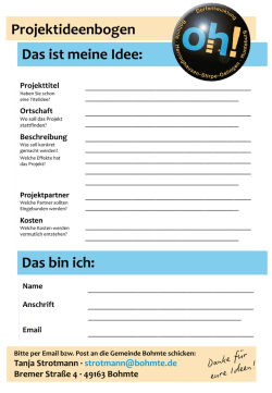Das ist meine Idee: Projektideenbogen Das bin ich: