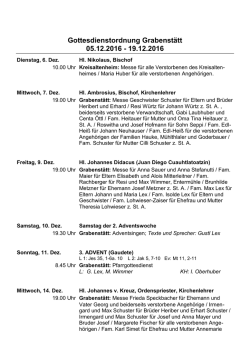 Gottesdienstordnung Grabenst&auml;tt 05.12.2016