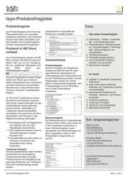 isys-Protokollregister
